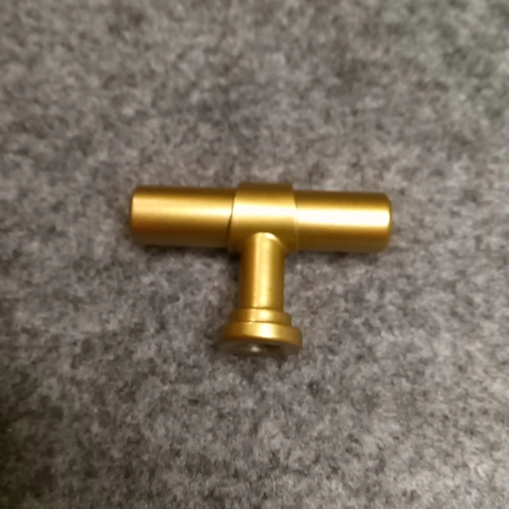 Gold Metal T-Shaped Cabinet Knobs Drawer T Knobs Kitchen Single Hole Cabinet Kno
